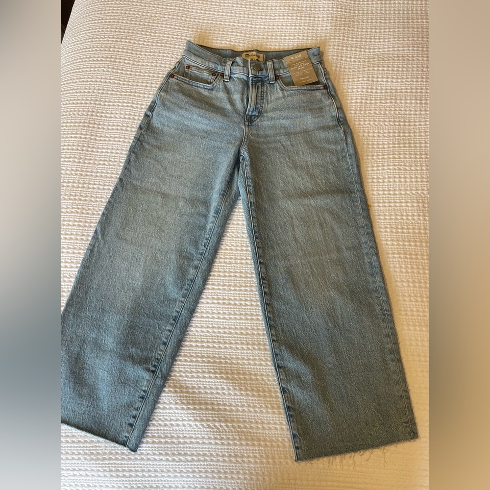 Madewell The Perfect Vintage Wide Leg Crop Jeans Sz 25 Petite - NWT
